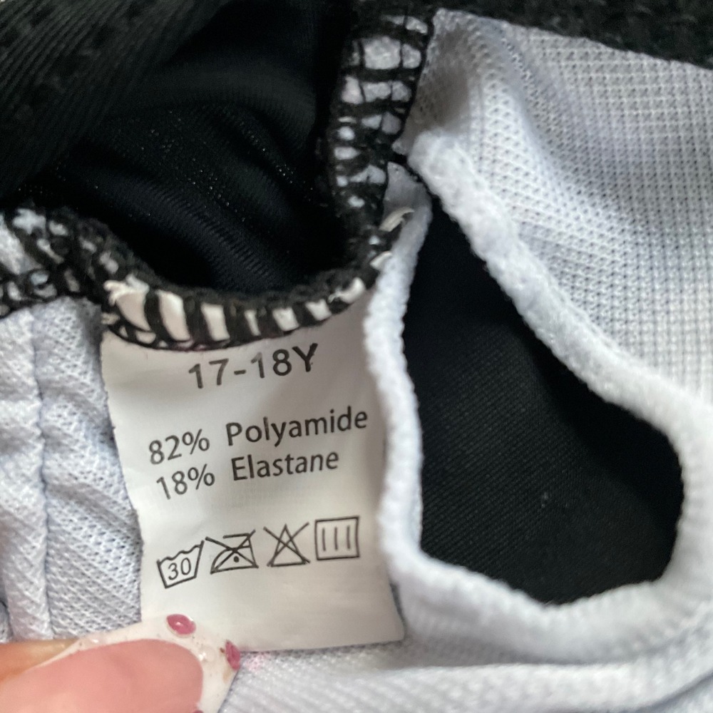 Black High Neck Keyhole Tankini Top Ruched Sides Adjustable Straps Size 17-18Y - Picture 6 of 7